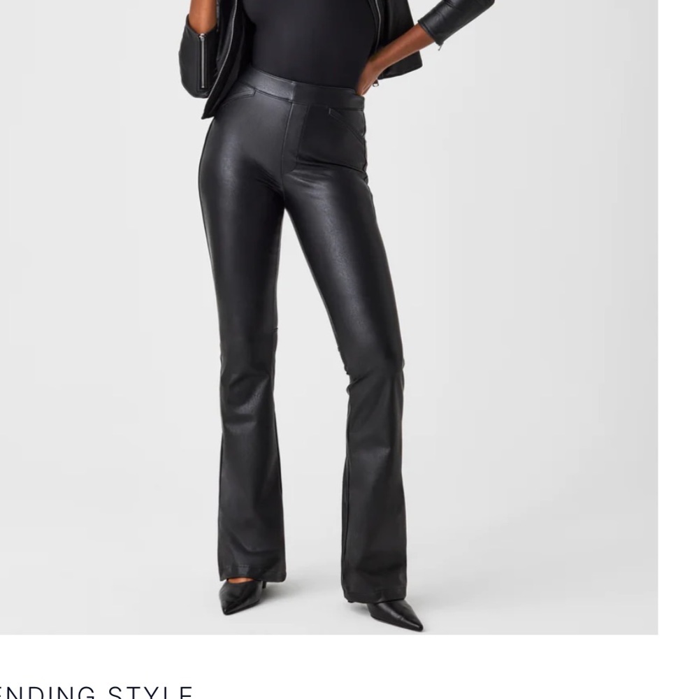 Spanx Leather Like Flare pants XS NWT!